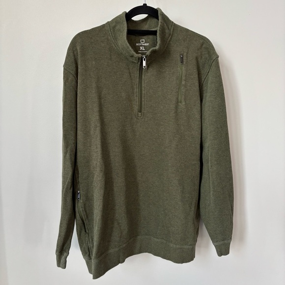 ScotteVest Green 1/4 Zip Sweater Size XL - Picture 1 of 10